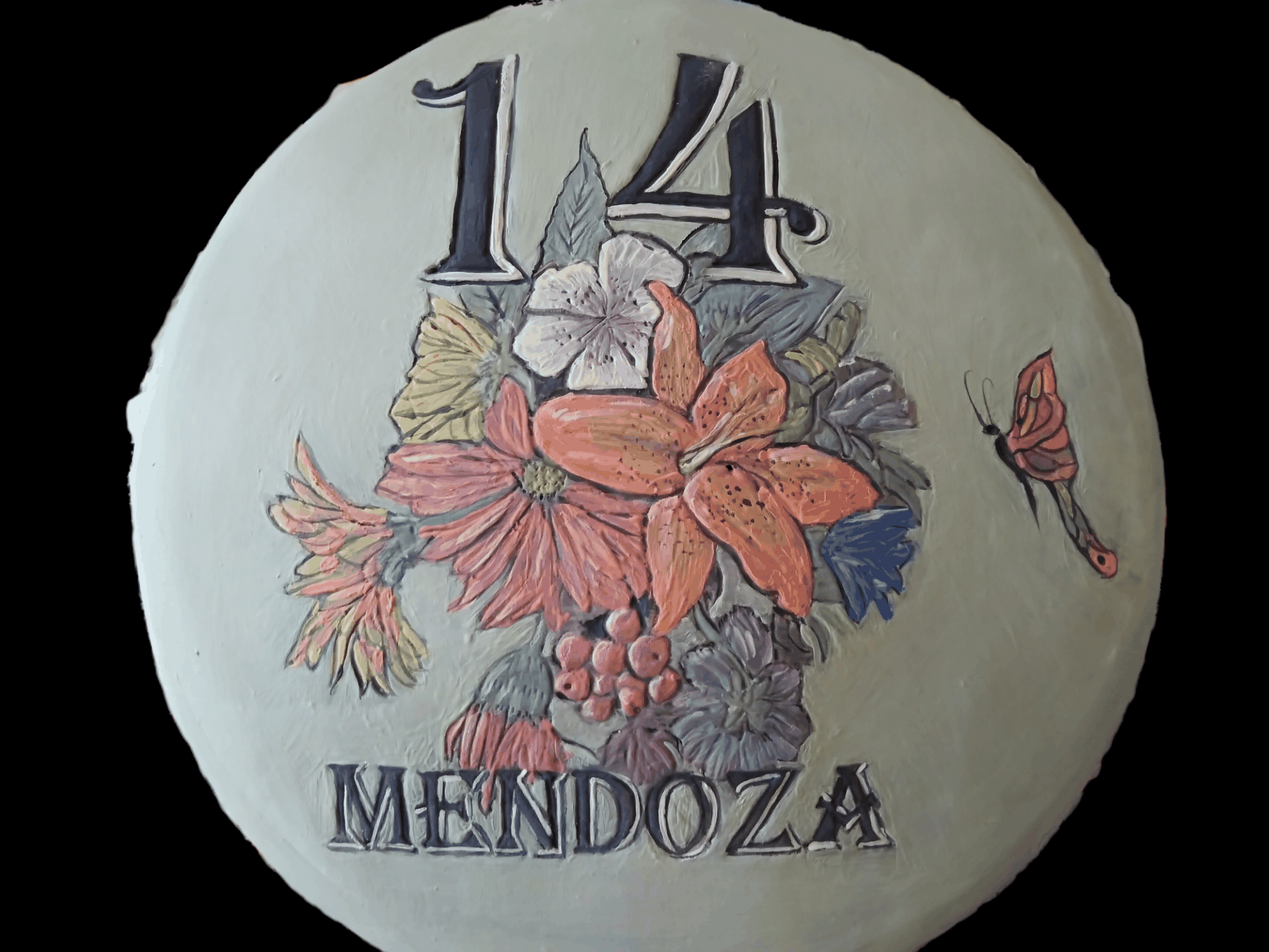 Custom Floral Address Plaque